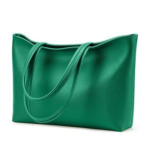2882 KALIDI Tote Bag Zipper Shoulder Bag Faux Leather Purses Casual Handbag